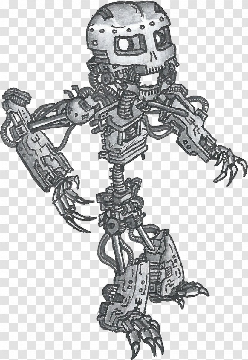 Robot Drawing Human Skeleton Art - Black And White - Sitting Man Transparent PNG