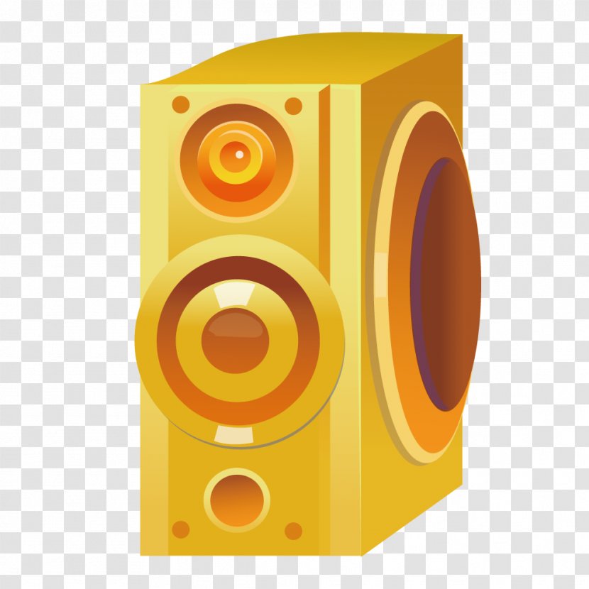 Subwoofer Loudspeaker Sound - Audio Electronics - Gold Transparent PNG