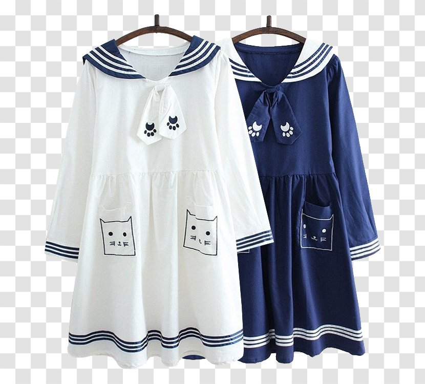 Dress Clothing Sailor Suit Collar - Mail Order - Off White Sweater Sleeves Transparent PNG