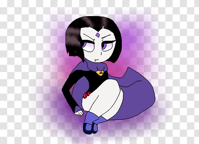 Cartoon Black Hair Purple Character Transparent PNG
