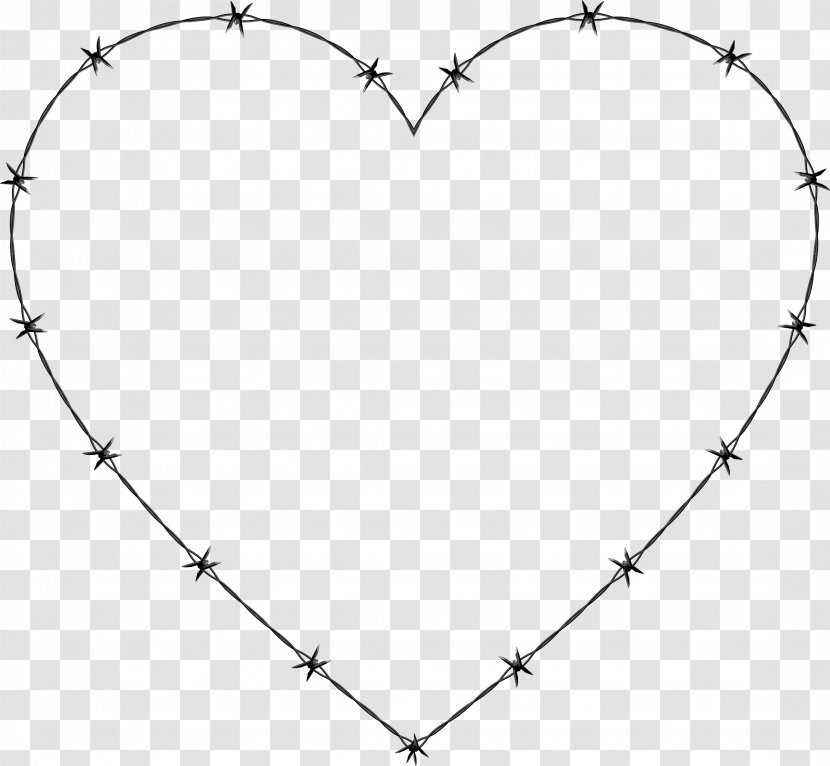 Barbed Wire Tape Clip Art - Heart - Barbwire Transparent PNG