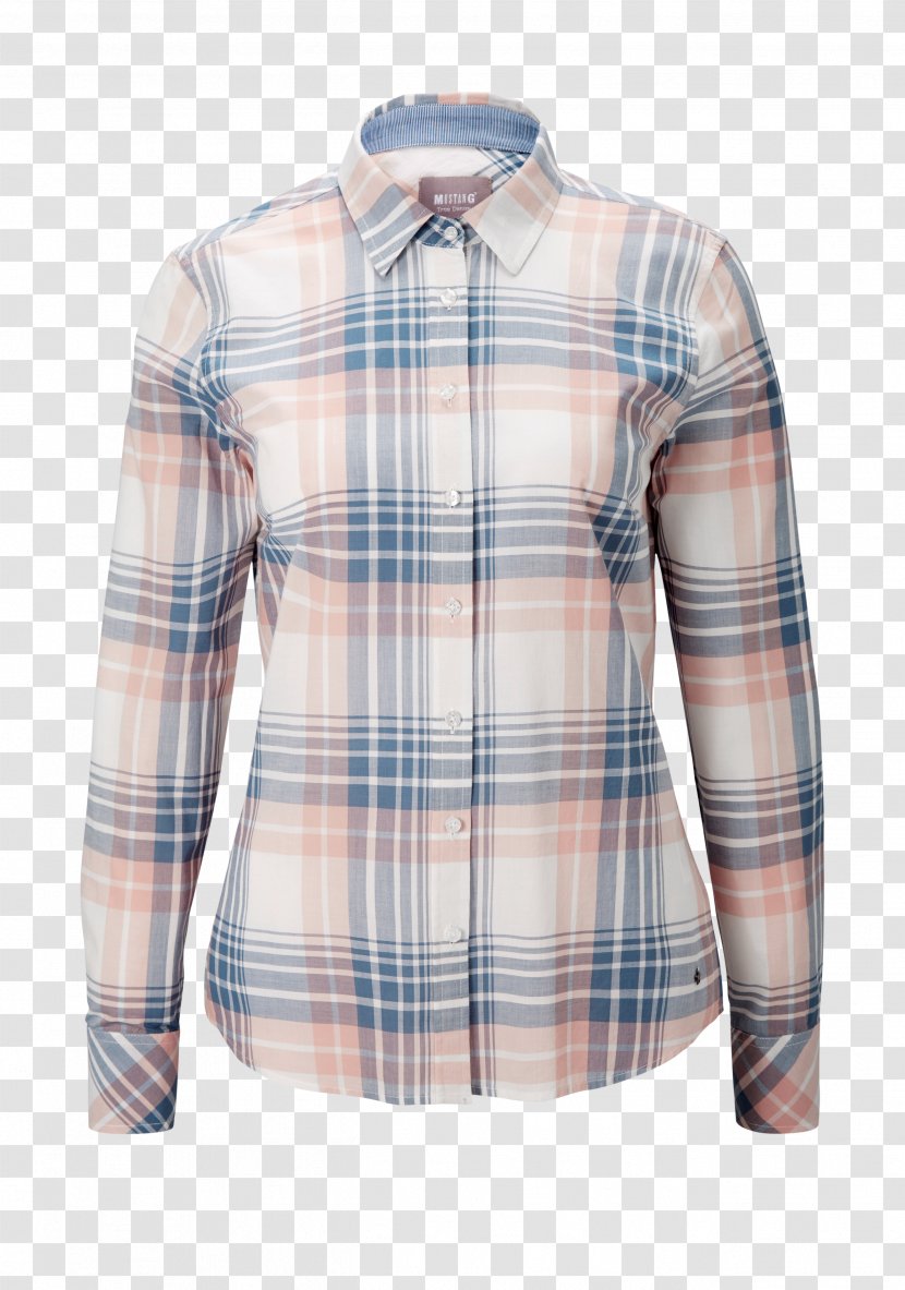 Tartan Blouse - Button - Denim Pocket Transparent PNG