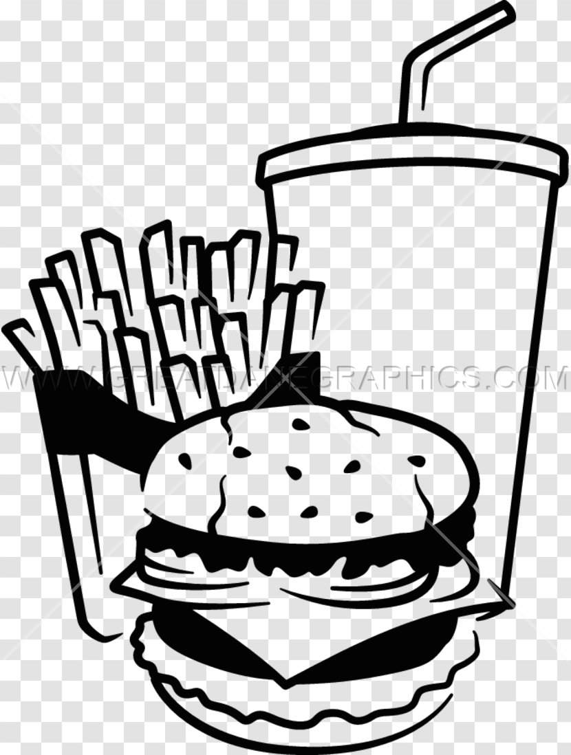 Fast Food Junk French Fries Hamburger Clip Art - Line Transparent PNG