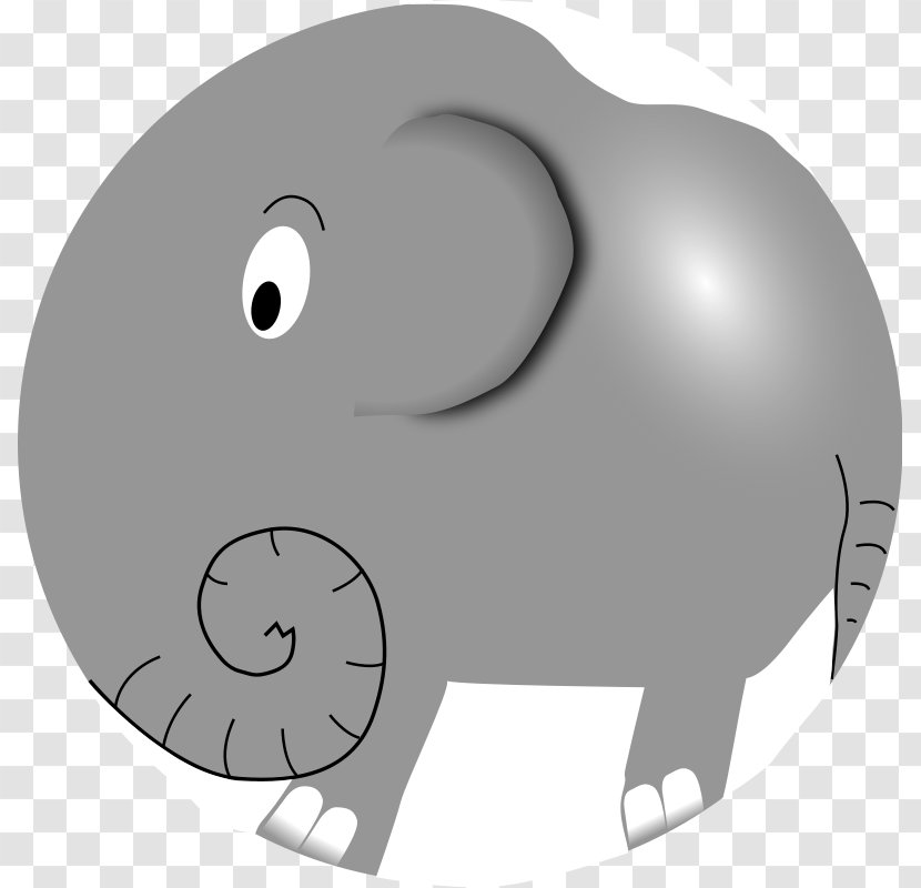 Asian Elephant Cartoon Clip Art - Tree - Outline Transparent PNG