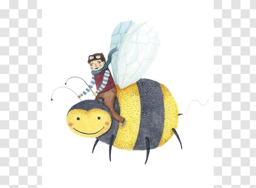 Honey Bee Butterfly Cartoon Transparent PNG