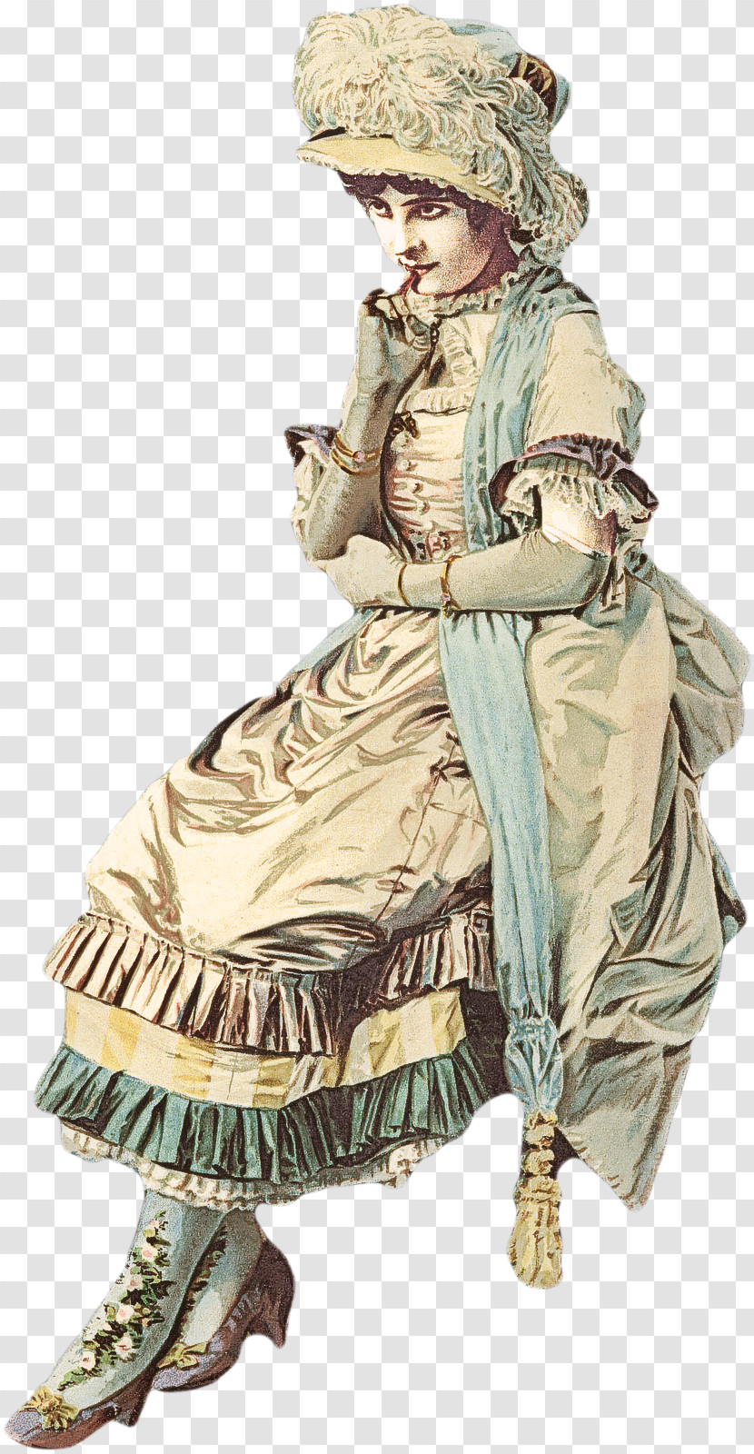 Victorian Fashion Costume Design Fashion Costume Figurine Transparent PNG