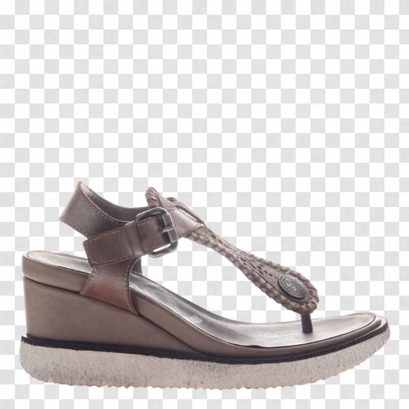 Sandal Wedge Shoe Flip-flops Silver - Brown - Platform Shoes Transparent PNG