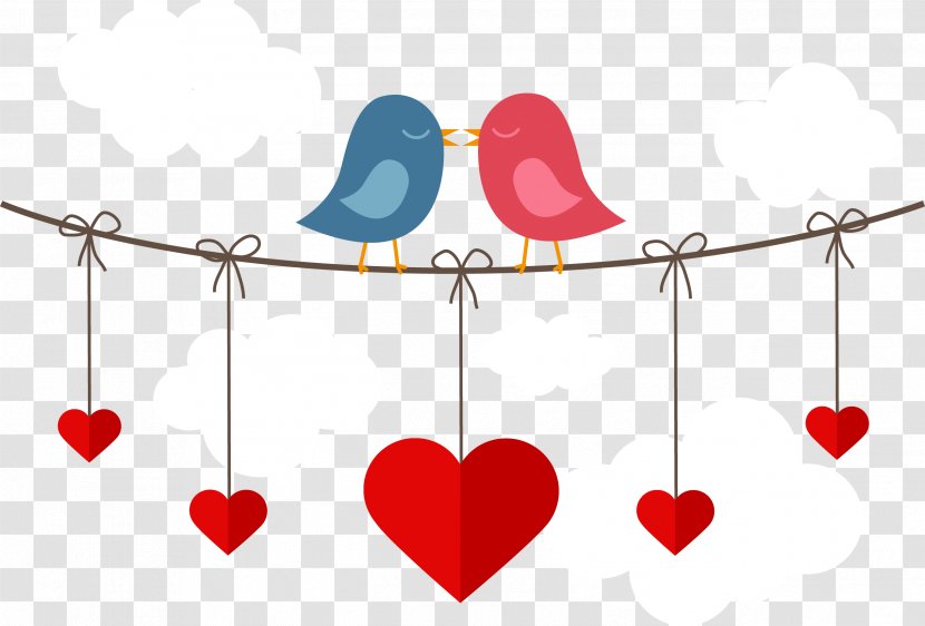 Valentines Day Heart - Vector Love Birds Flat Transparent PNG