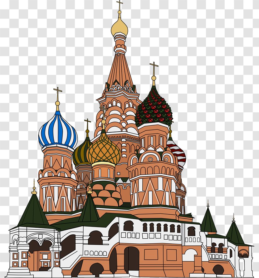 Saint Basil's Cathedral Red Square In Moscow Clip Art - Byzantine Architecture - World Landmark Transparent PNG