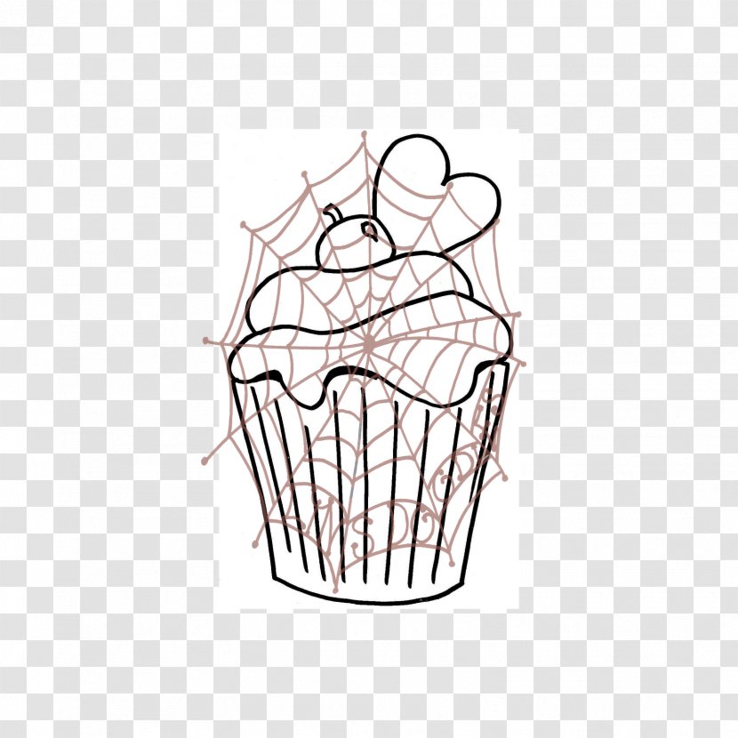 White Angle Sketch - Flower - Hand-painted Cupcakes Transparent PNG