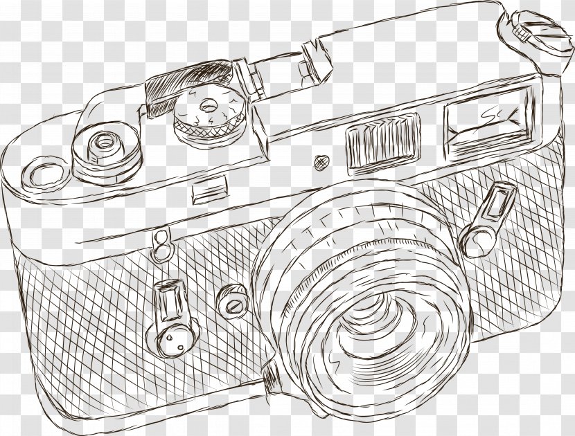 Digital Cameras Drawing Photography - Silver - Trend Picture Camera Transparent PNG