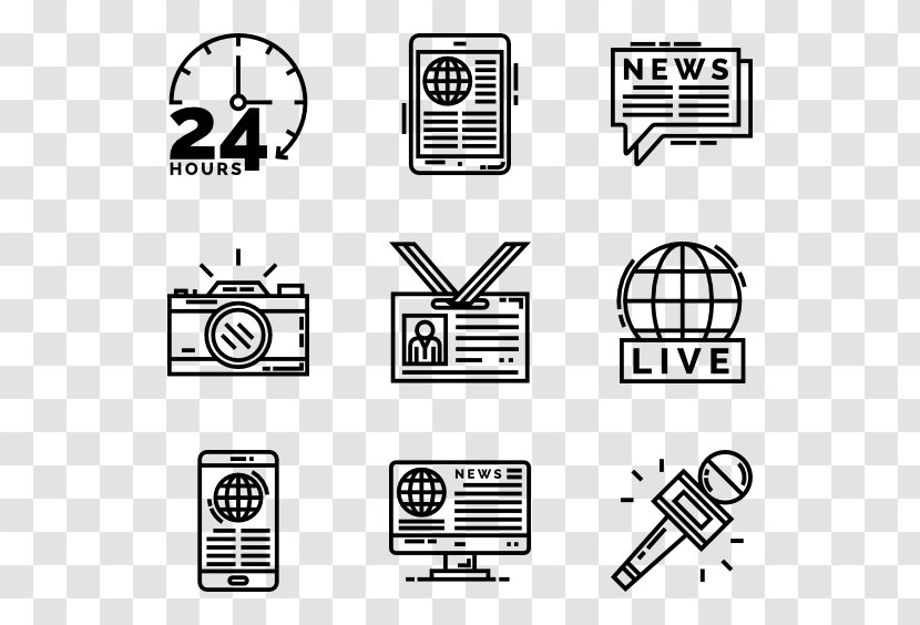 News Icon - Black And White - Technology Transparent PNG
