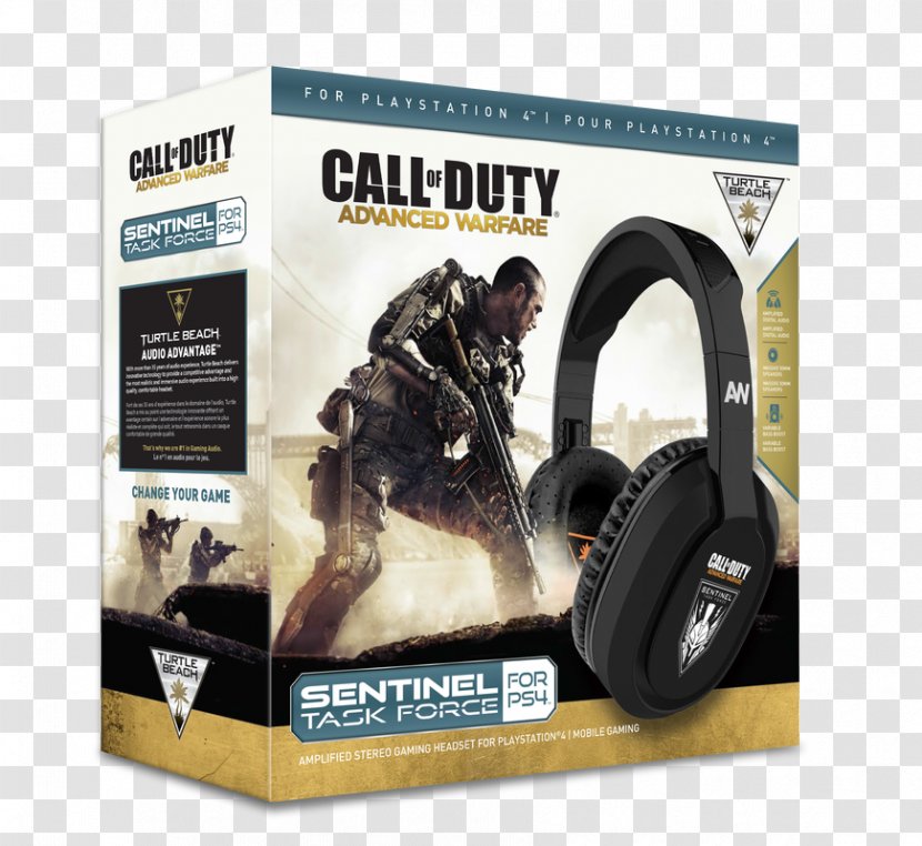 Call Of Duty: Advanced Warfare PlayStation 4 Xbox 360 Wireless Headset Turtle Beach Duty Ear Force Sentinel Task - Headphones - Most Expensive Gaming Transparent PNG