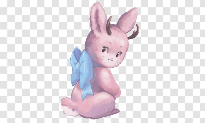 Easter Bunny Figurine Lilac - Stuffed Toy Transparent PNG