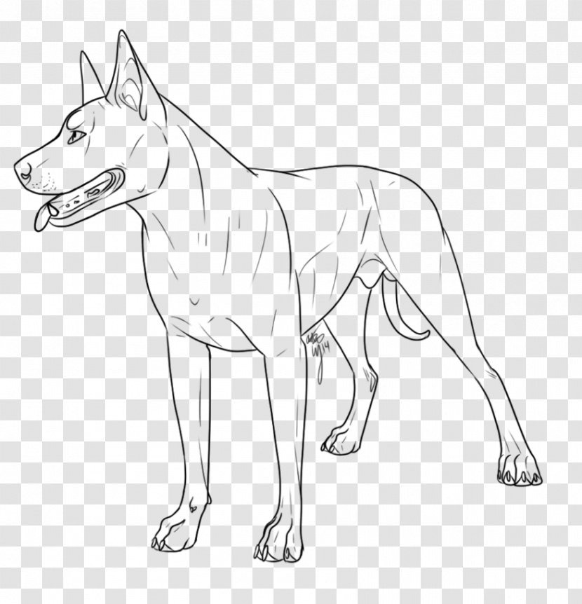 Line Art Dog Breed Bulldog Australian Shepherd Dobermann - Bull Transparent PNG