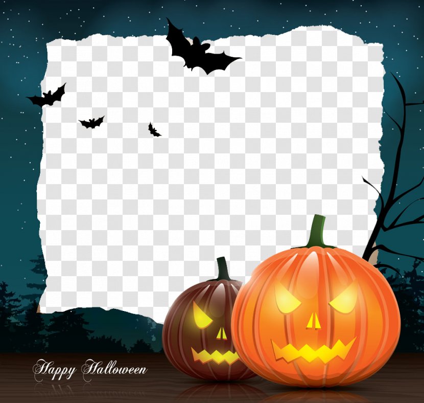 Halloween Template Greeting Card Illustration - Cucurbita - Border Transparent PNG