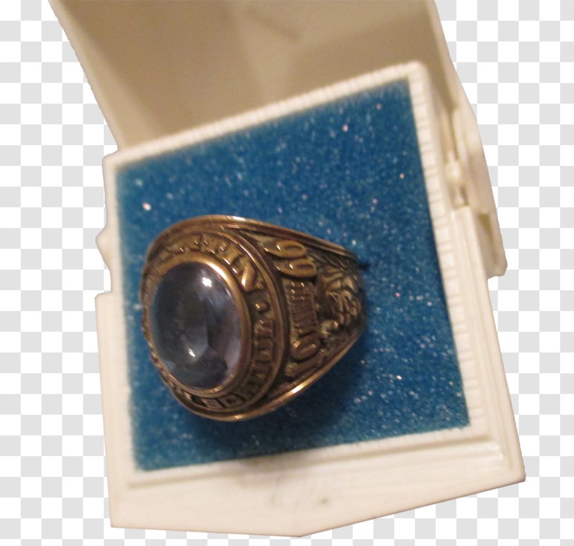 Campbell Silver School Class Ring Cobalt Blue Transparent PNG