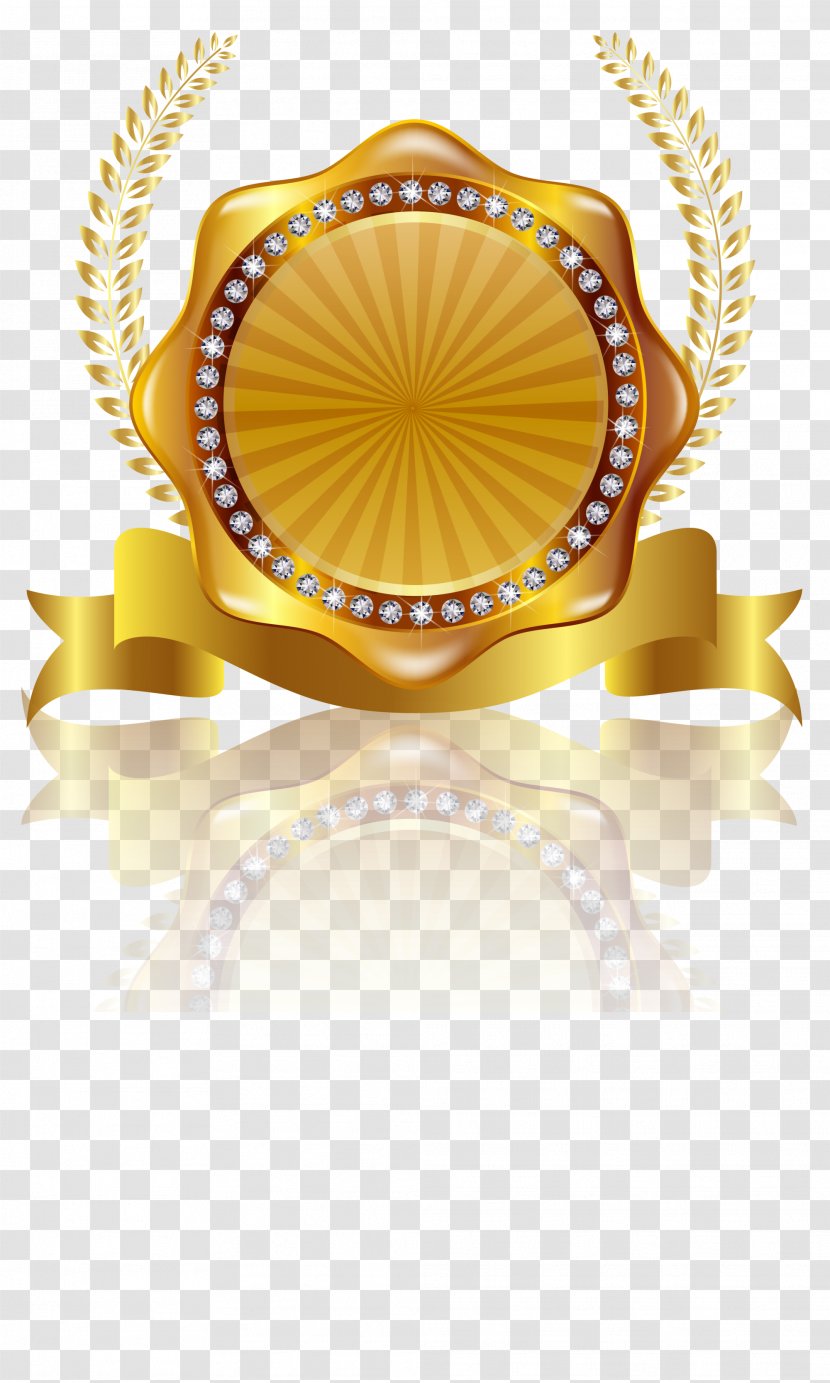 Label Gold Euclidean Vector - Yellow - Golden Rice Badge Transparent PNG