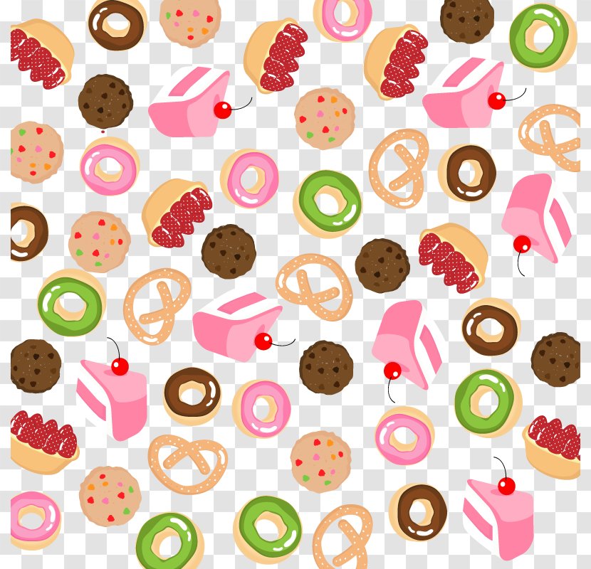 Doughnut Bakery Cake Pattern - Drawing - Donut Vector Background Transparent PNG