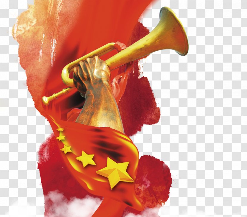 Poster Army - Tree - National Day Red Flag, Hand And Trumpet Transparent PNG