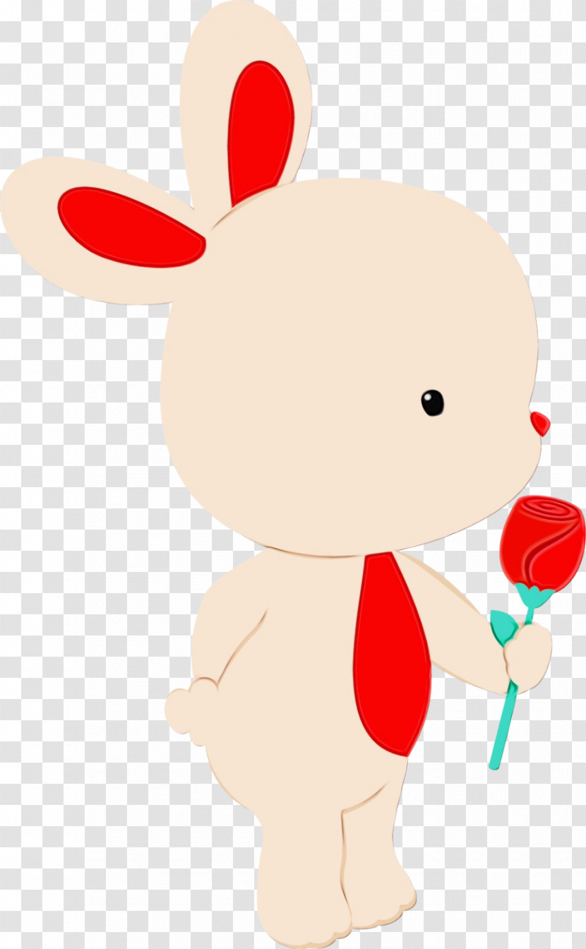 Hares Cartoon Character Red Biology Transparent PNG