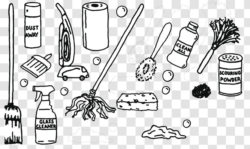 Cleaning Drawing Cleaner Cartoon - Text - Sweep The Dust Tools Transparent PNG