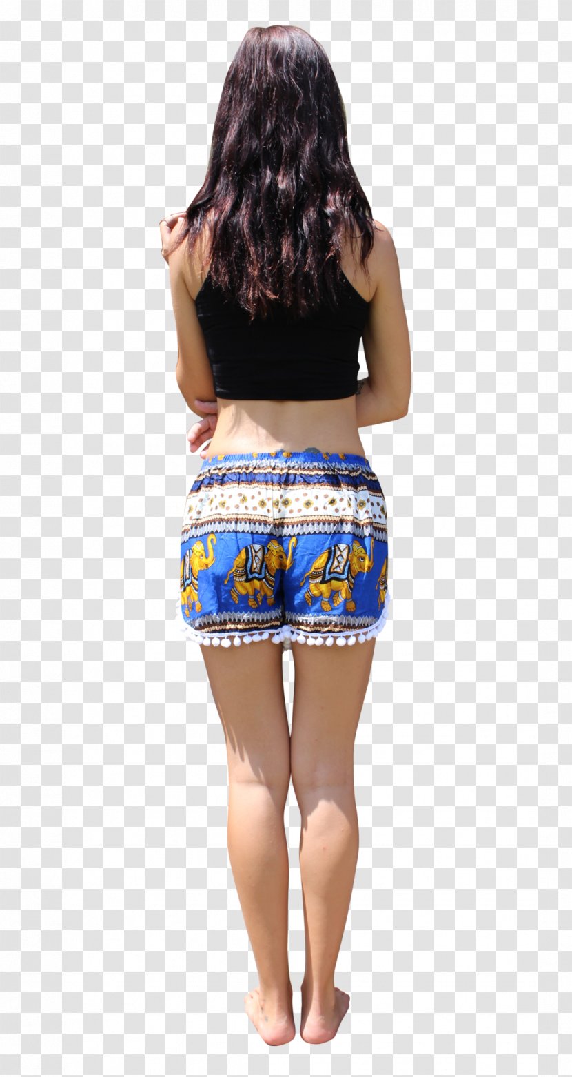 Waist Miniskirt Cobalt Blue Shorts - Watercolor - Bohemian Transparent PNG