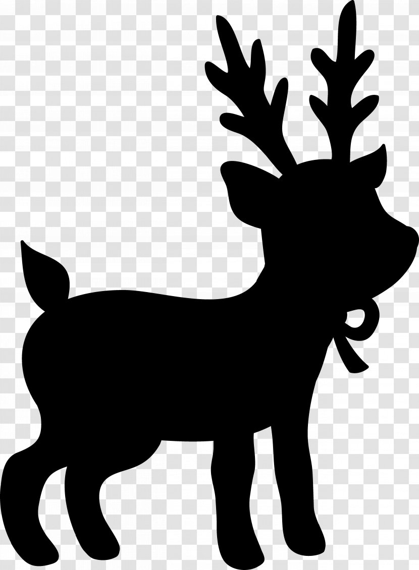 Clip Art Reindeer Black & White - Mammal - M Transparent PNG