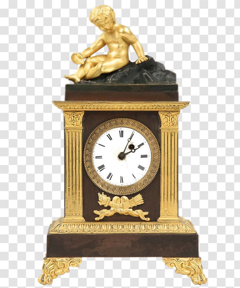 01504 Bronze Antique Clock - Brass Transparent PNG