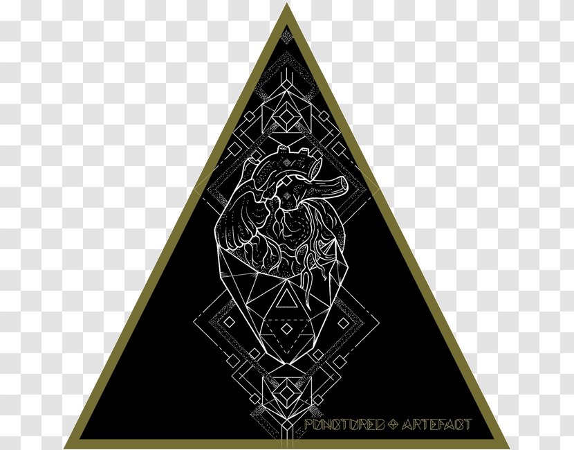 Sacred Geometry Triangle Heart - Art - Ink Shading Material Transparent PNG