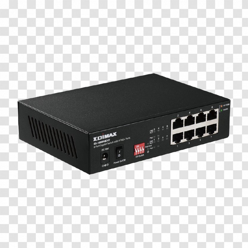 Network Switch Gigabit Ethernet Power Over Port - Computer Transparent PNG