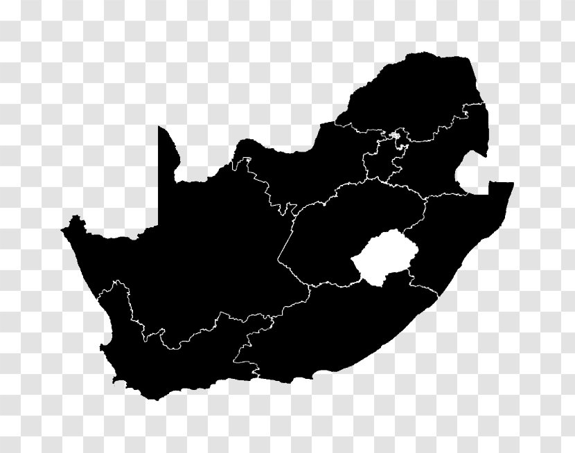 South Africa Vector Map Blank - Black And White - Dental Health Transparent PNG