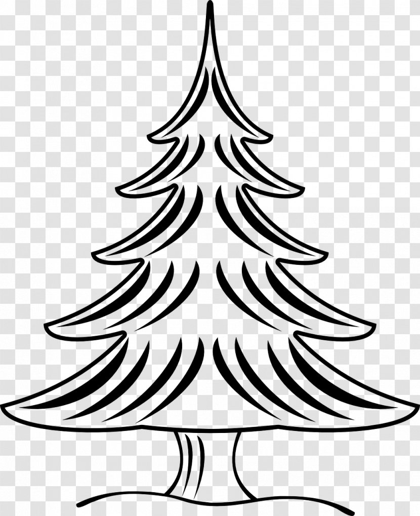 Christmas Tree Black And White Clip Art - Spruce - Biopharmaceutical Color Pages Transparent PNG