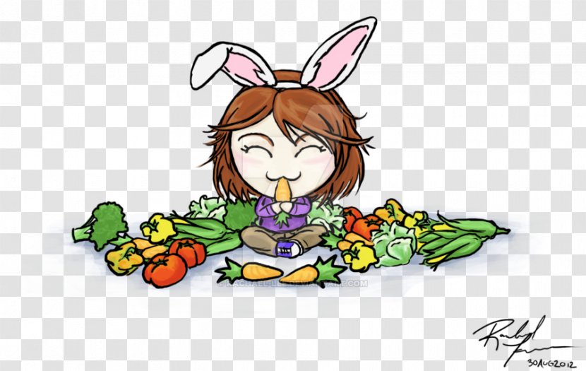 Rabbit Easter Bunny Hare Vegetable - Cartoon Transparent PNG
