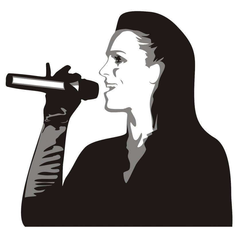 Microphone Black And White Clip Art - Watercolor - Singing Transparent PNG