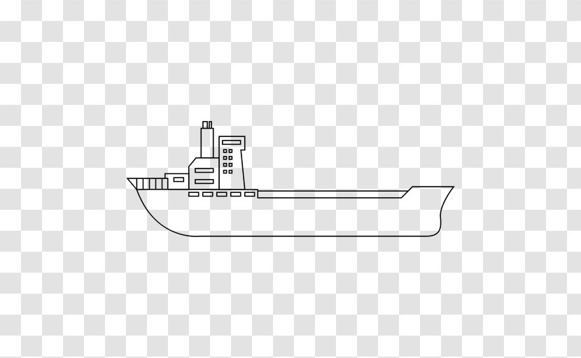 Transport Ship - Diagram - Black And White Transparent PNG
