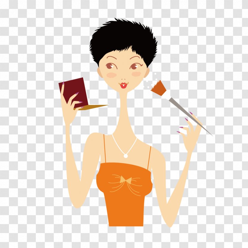 Cosmetics Beauty Parlour - Watercolor - Vector Fashion Halter Top Female Short Hair Transparent PNG