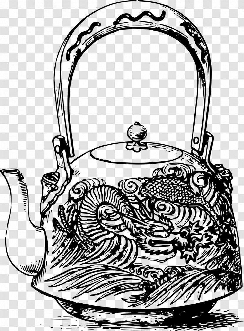 Teapot Clip Art - Black And White - Japanese Transparent PNG