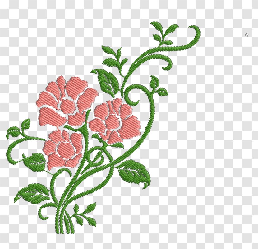 Flower Embroidery Pattern - Plant Stem - Flor Transparent PNG