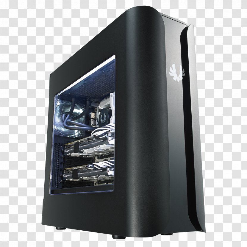 Computer Cases & Housings Power Supply Unit BitFenix Pandora BFC-PAN-300-KKXL1-RP No MicroATX Tower Case (Black) Gaming Transparent PNG