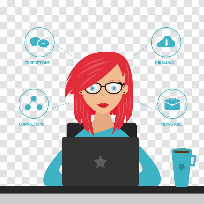 Virtual Assistant Small Business Marketing Service - Email - Vector Woman Transparent PNG