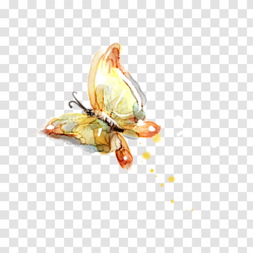 Butterfly Watercolor Painting Ink Wash Transparent PNG