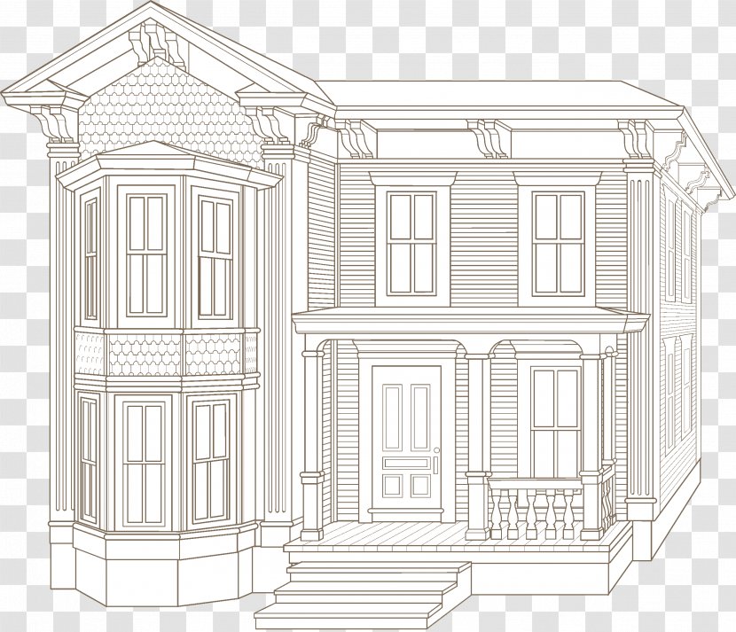 Italianate Architecture Facade Building House - Architectural Style Transparent PNG