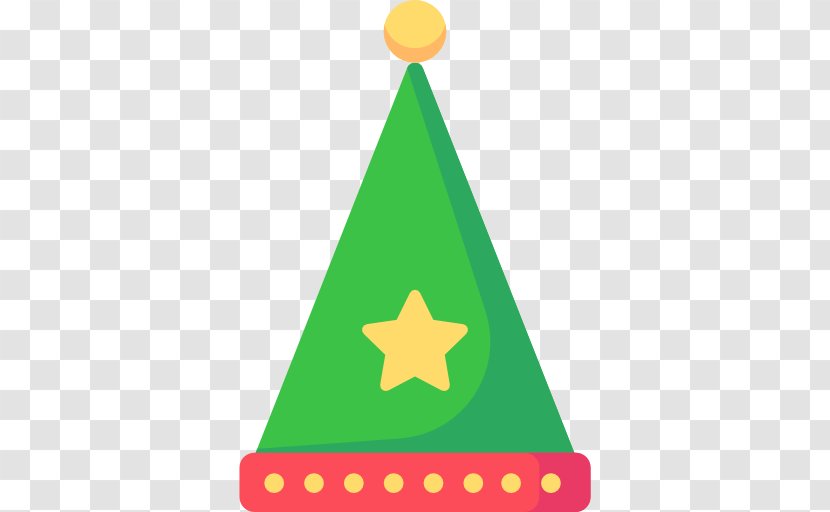 Party Hat Triangle Christmas Tree Area Ornament - Green - Mardi Gras Transparent PNG