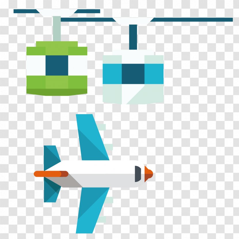 Helicopter Airplane Aircraft Gratis - Blue - Hand-painted Flat Planes And Helicopters Transparent PNG