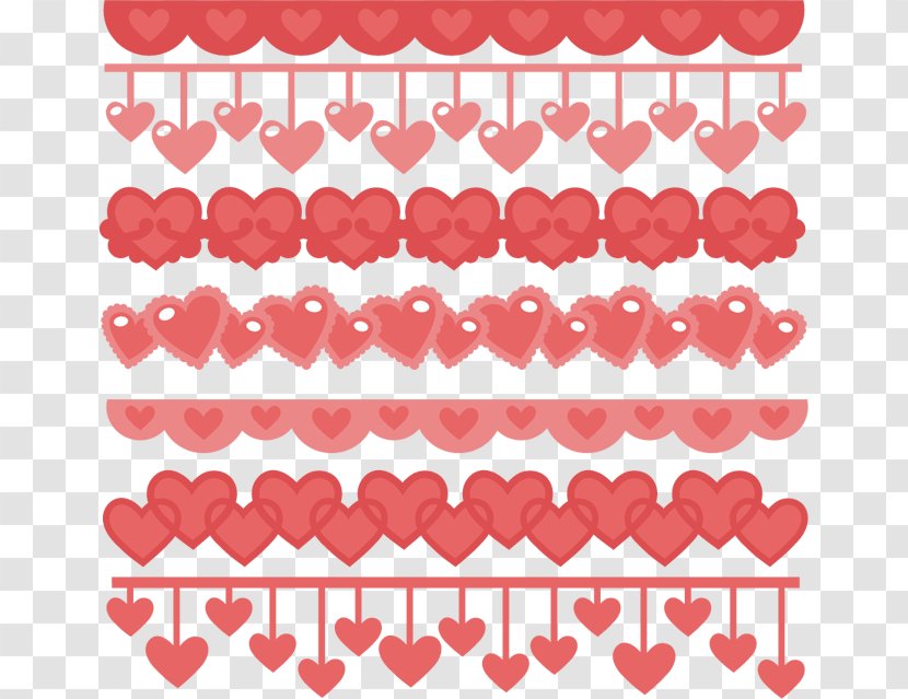 Heart Valentine's Day Clip Art - Silhouette - Borders Transparent PNG
