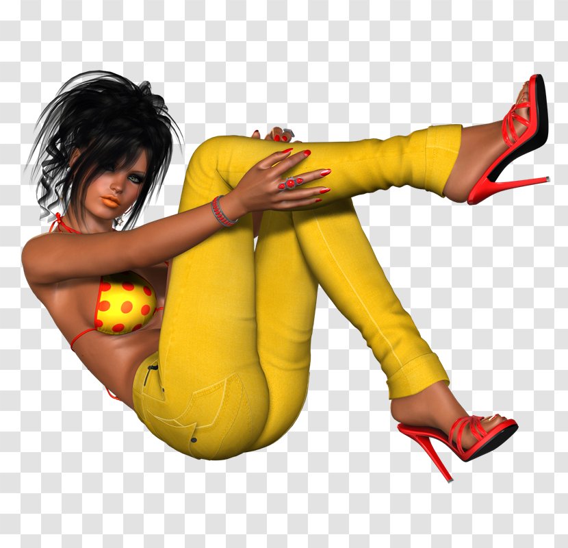 Woman Child Image Shoe - Yellow - Rg Transparent PNG