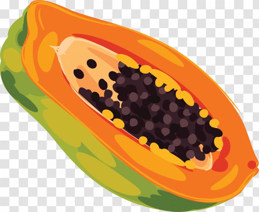 Fruit Papaya Clip Art - Cartoon - Yellow Hand Painted Transparent PNG