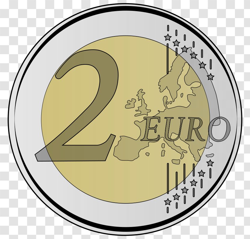 2 Euro Coin Sign Coins Clip Art Transparent PNG