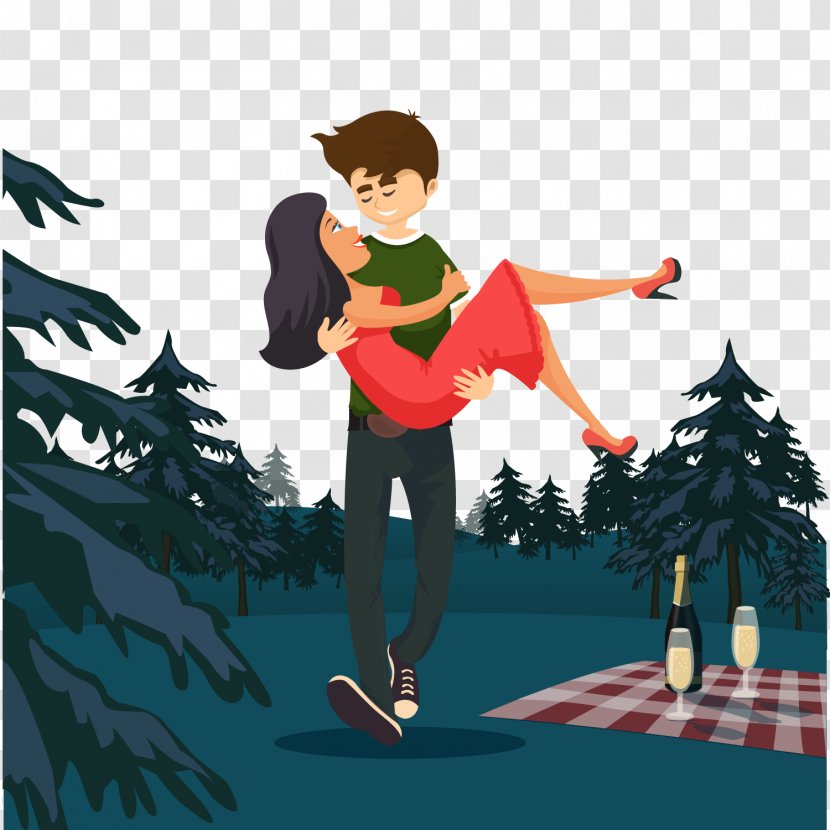 Romance Animation Couple - Happiness - Romantic Couples Vector Transparent PNG